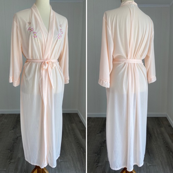 Vintage SINDRELLA Peach Robe Bridal Boudoir - Picture 3 of 7